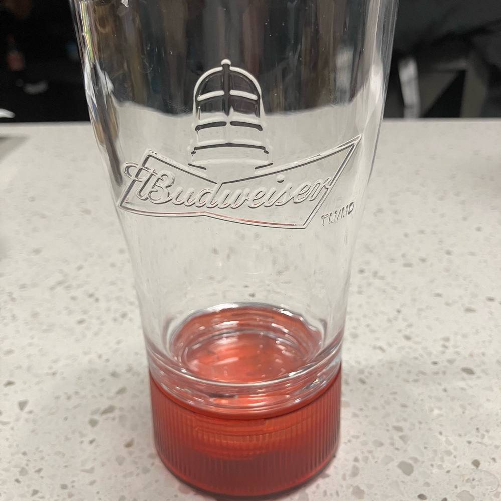 Budweiser Red Light Goal Synced Clear and Red Pint Glass